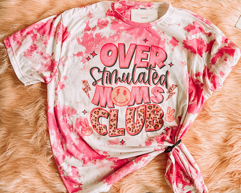 Acid Washed Bleached Overstimulated Moms Tee